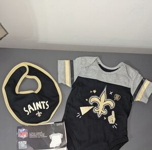NFL New Orleans Saints Baby Onesie and Bib Set